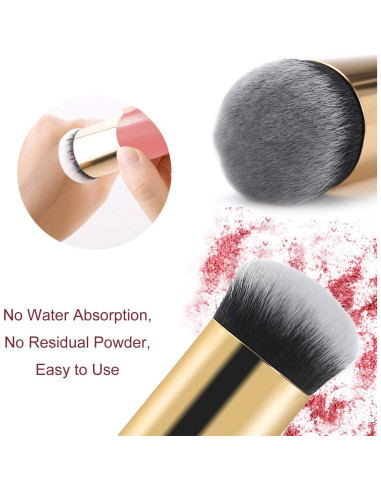 Juego de 2 Brochas de Maquillaje AFT90 - Dorado y Rosa