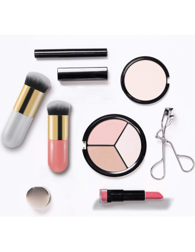 Juego de 2 Brochas de Maquillaje AFT90 - Dorado y Rosa