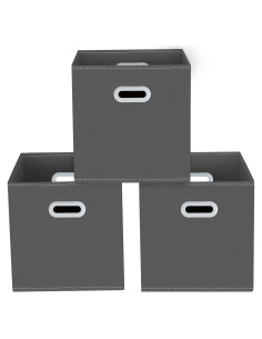 Cajas de almacenamiento Yunkeeper 3 unidades 27,94 cm gris