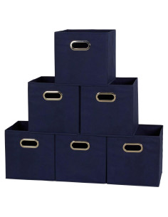 Cajas de Almacenamiento Plegables Household Essentials 6 Pzas Azul Marino