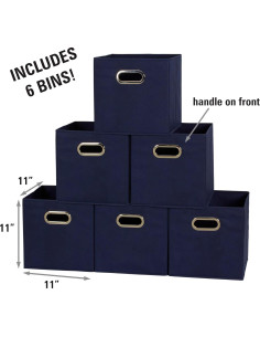 Cajas de Almacenamiento Plegables Household Essentials 6 Pzas Azul Marino 2