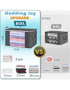Bolsas de Almacenamiento Budding Joy 60L 6 Paquete Gris 2