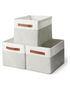 Cajas de Almacenamiento Plegables Amazon Basics Lino 3 Pzas