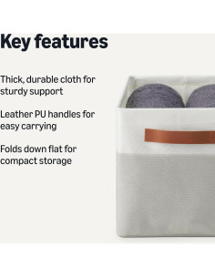 Cajas de Almacenamiento Plegables Amazon Basics Lino 3 Pzas 2