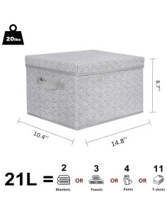 Cajas de Almacenamiento Plegables WUIKE 21L 3-Pack Gris 2