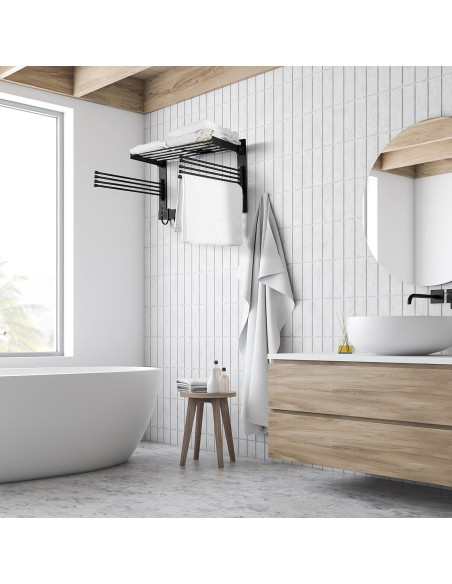 Soporte de Secado de Ropa BATODA Pared Acero Negro 22.68kg