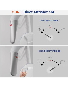 Bidet 2-en-1 DEANIC con Pulverizador de Mano Ajustable 2