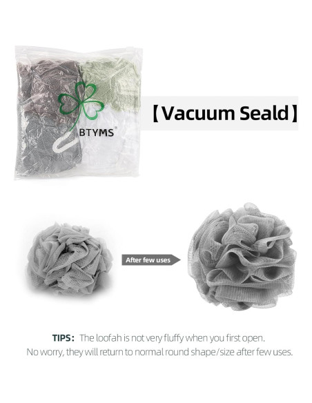 Esponjas de Baño BTYMS Loofah 60g - Paquete de 4 Colores