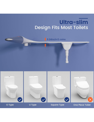 Bidet 2-en-1 DEANIC con Pulverizador de Mano Ajustable