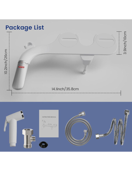 Bidet 2-en-1 DEANIC con Pulverizador de Mano Ajustable