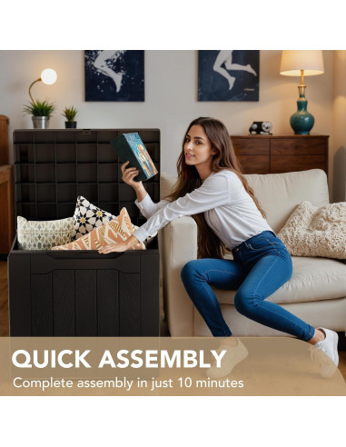 Caja de Almacenamiento Devoko 30 Galones Impermeable Negra