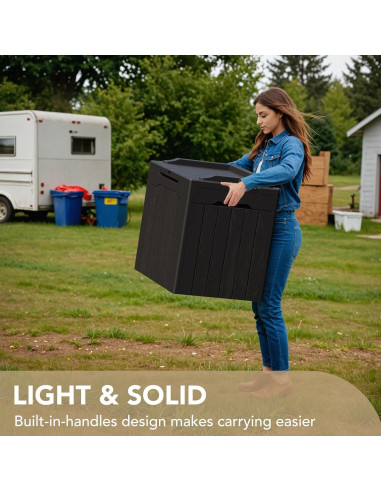 Caja de Almacenamiento Devoko 30 Galones Impermeable Negra