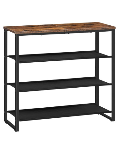 Estante para Zapatos HOOBRO 4 Niveles Marrón Rústico