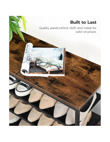 Estante para Zapatos HOOBRO 4 Niveles Marrón Rústico