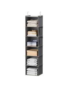 Organizador de Closet Colgante YOUDENOVA 6 Estantes Gris