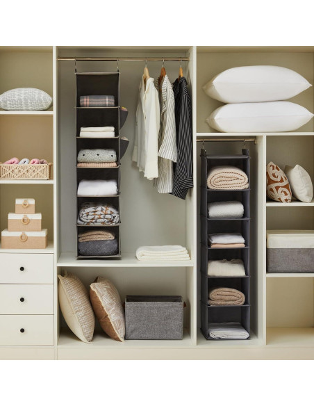 Organizador de Closet Colgante YOUDENOVA 6 Estantes Gris