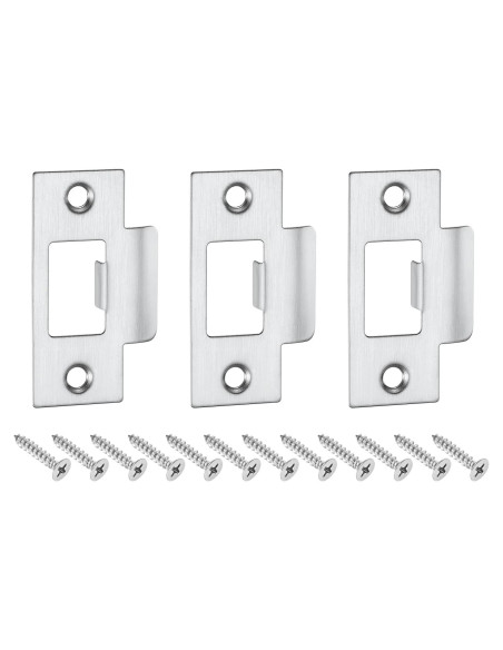 Placa de Strike de Acero Inoxidable uxcell 3 Pcs 70mm x 40mm