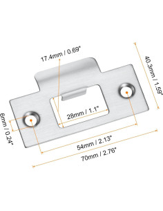 Placa de Strike de Acero Inoxidable uxcell 3 Pcs 70mm x 40mm 2