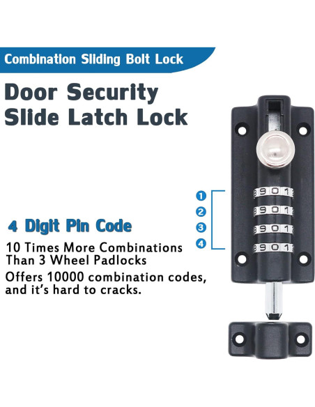 Cerradura de seguridad V-RESOURCING 4 dígitos negra