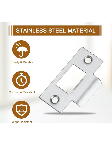 Placa de Strike de Acero Inoxidable uxcell 3 Pcs 70mm x 40mm