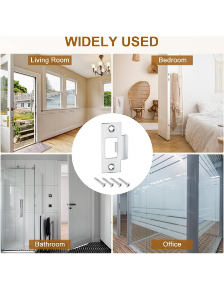 Placa de Strike de Acero Inoxidable uxcell 3 Pcs 70mm x 40mm