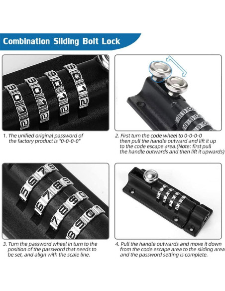 Cerradura de seguridad V-RESOURCING 4 dígitos negra