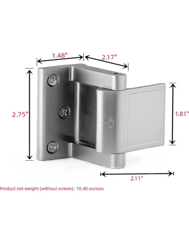 Cerradura de Refuerzo de Puerta Wannianmu 4 Paquete Antirrobo