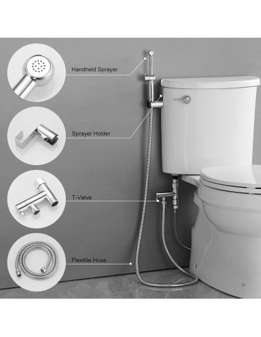 Rociador de Bidet de Mano Greenspring Cromo Ajustable 0.68 kg