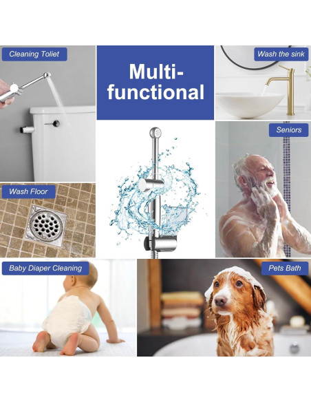 Rociador de Bidet de Mano Greenspring Cromo Ajustable 0.68 kg