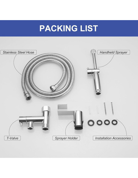 Rociador de Bidet de Mano Greenspring Cromo Ajustable 0.68 kg