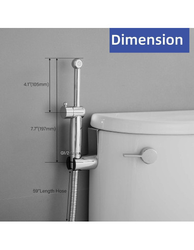 Rociador de Bidet de Mano Greenspring Cromo Ajustable 0.68 kg