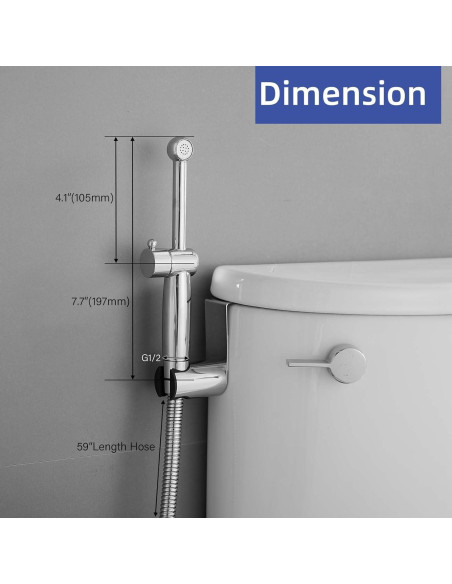 Rociador de Bidet de Mano Greenspring Cromo Ajustable 0.68 kg