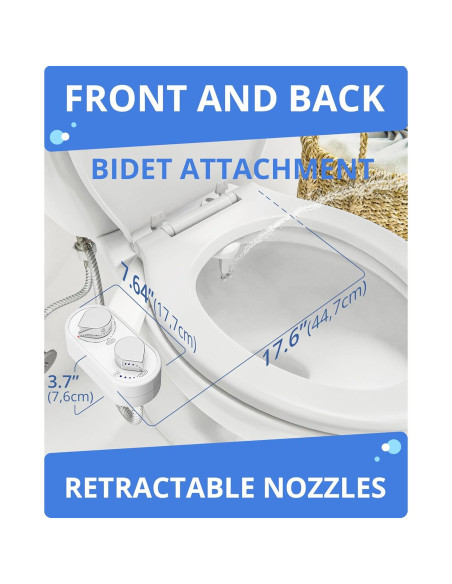 Accesorio de Bidet Clear Rear - Doble Boquilla Ajustable