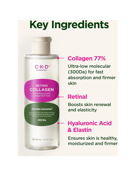 Tónico Facial CKD Colágeno 259 ml Hidratante Piel Sensible