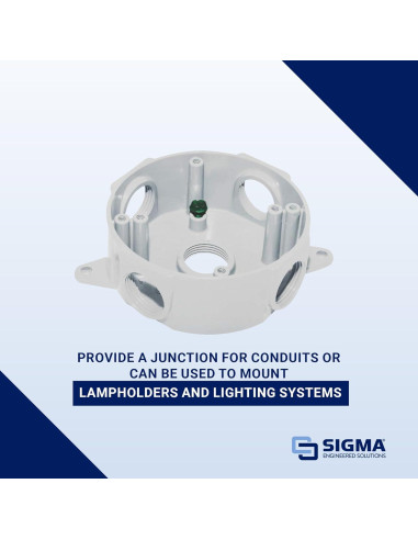 Caja Redonda 5 Agujeros 13.97 cm Sigma Electric 143854WH