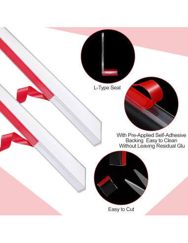 Tira de Sello L Vinilo Transparente Newtay 1,85 m 2 Pcs