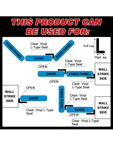 Tira de Sello L Vinilo Transparente Newtay 1,85 m 2 Pcs