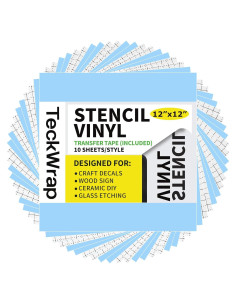 TECKWRAP Película Stencil Azul 10 Hojas 30,48 cm x 30,48 cm