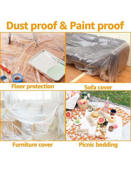 4 Rollos Cubierta Plástica Pre-Cinta 2,68m x 19,81m LOYORTY