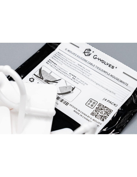 Mouse Bungee G-Wolves Blanco Ajustable - Paquete de 4