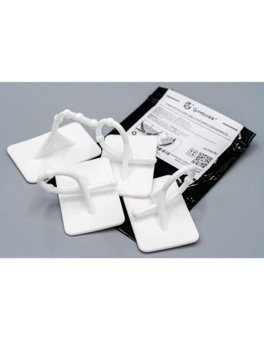 Mouse Bungee G-Wolves Blanco Ajustable - Paquete de 4