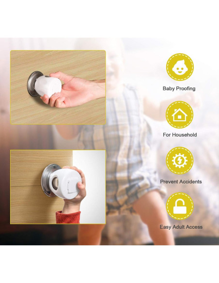 Cubierta de Seguridad para Pomos de Puerta Niños 4 Pzas
