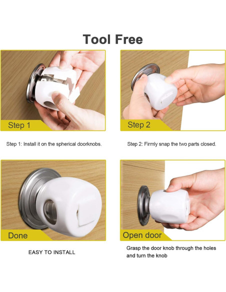 Cubierta de Seguridad para Pomos de Puerta Niños 4 Pzas