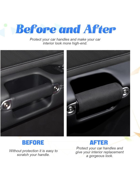 BESULEN Protector de Manija de Puerta Interior Auto 2Pcs Negro