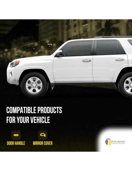 Cubierta de Manija de Puerta Cromo Trim Illusion Toyota 4Runner 2010-2023