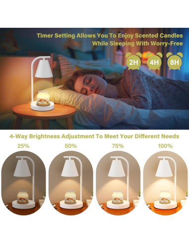 Calentador de Velas Hong-in Blanco con Temporizador 60W