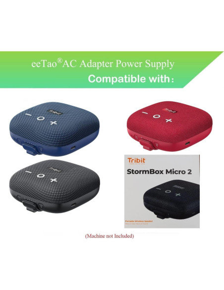 Adaptador AC/DC 5V + Cable USB C eeTao para Tribit Stormbox Micro2