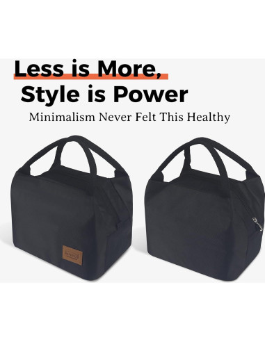 Bolsa de Almuerzo Aislada Aosbos Negra 10L para Adultos