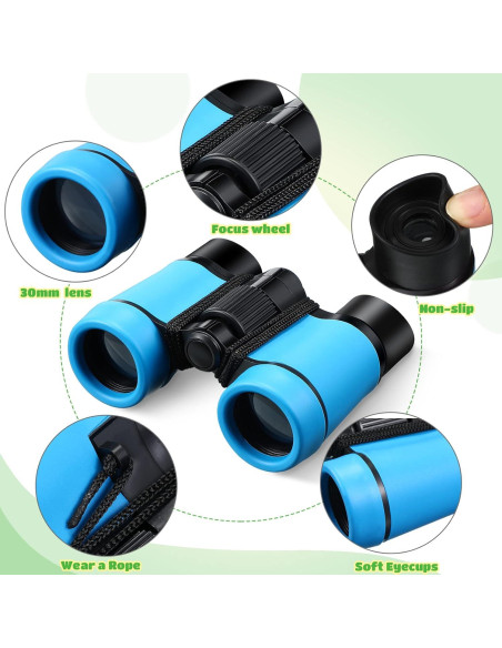 Juego de 6 Binoculares Yunsailing para Niños 4x30 Colores Vivos