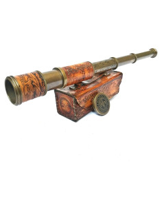 Telescopio de Bronce Nautico Thor 35.56 cm con Estuche